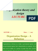 Organization Theory and Design: Lecture - 2