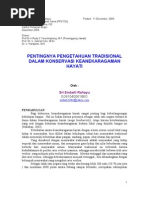 Download PENTINGNYA PENGETAHUAN TRADISIONAL DLM KONSERVASI BIODIVERSITAS by Diah Ayu Wulandari Sulistyaningrum SN50376806 doc pdf