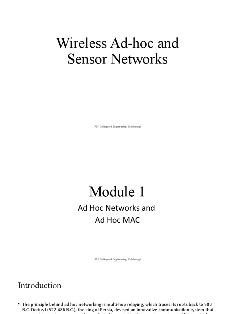 Ad Hoc Wireless Networks Overview | PDF | Wireless Ad Hoc Network ...