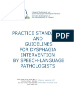 Practice Standards AND Guidelines For Dysphagia Intervention by Speech-Language Pathologists