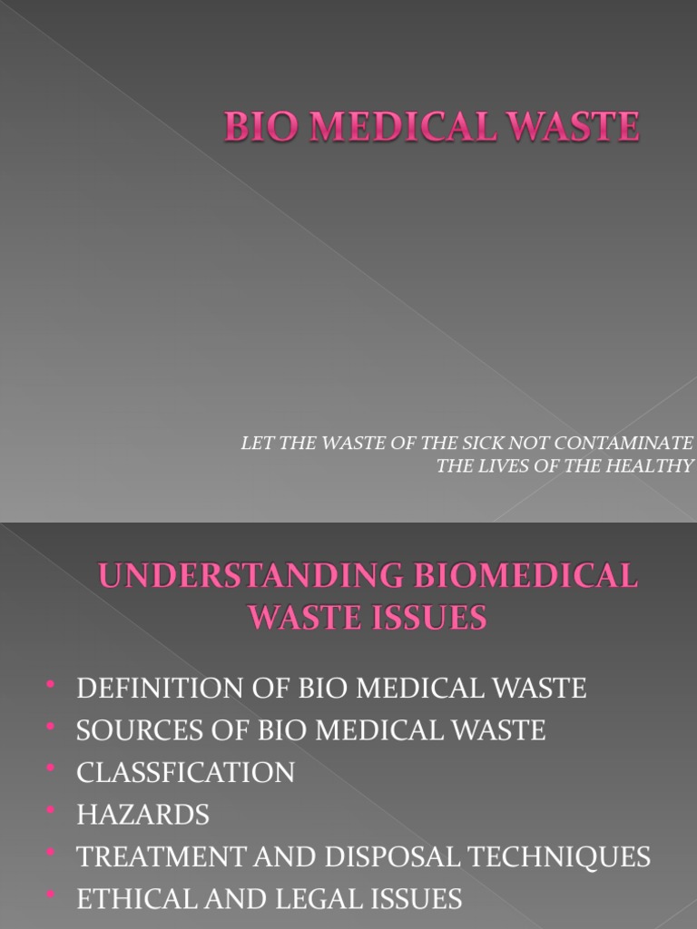 Bio Medical Waste PDF Waste Management Waste