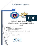 Técnicas y Procedimientos para La Administración y Gestión de Personal de Pymes