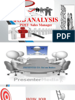 Job Analysis: POST: Sales Manager