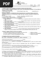 avaliação 6º ano B