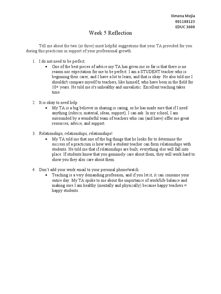 Week 5 Reflection | PDF