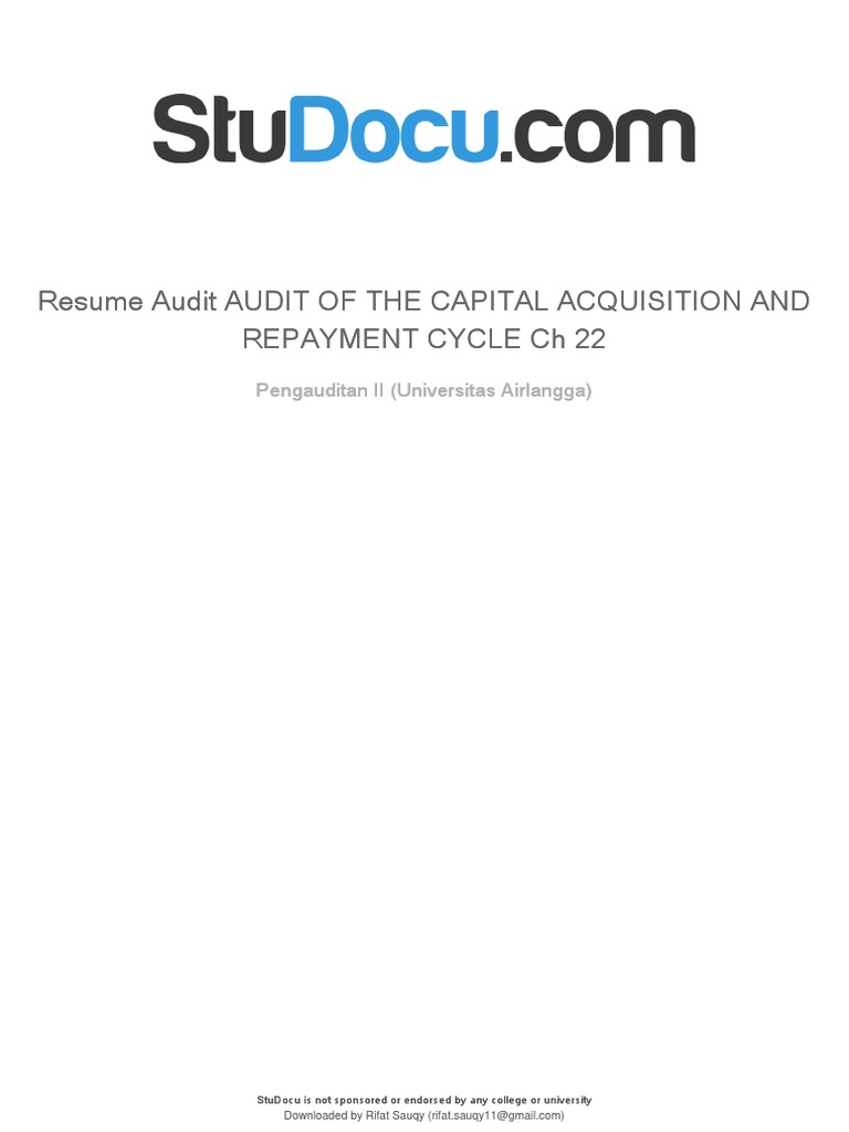 Audit Siklus Akuisisi Modal dan Pembayaran | PDF | Bisnis | Pengelolaan ...