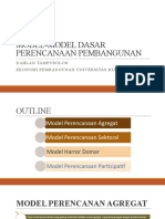 Model-Model Dasar Perencanaan Pembangunan