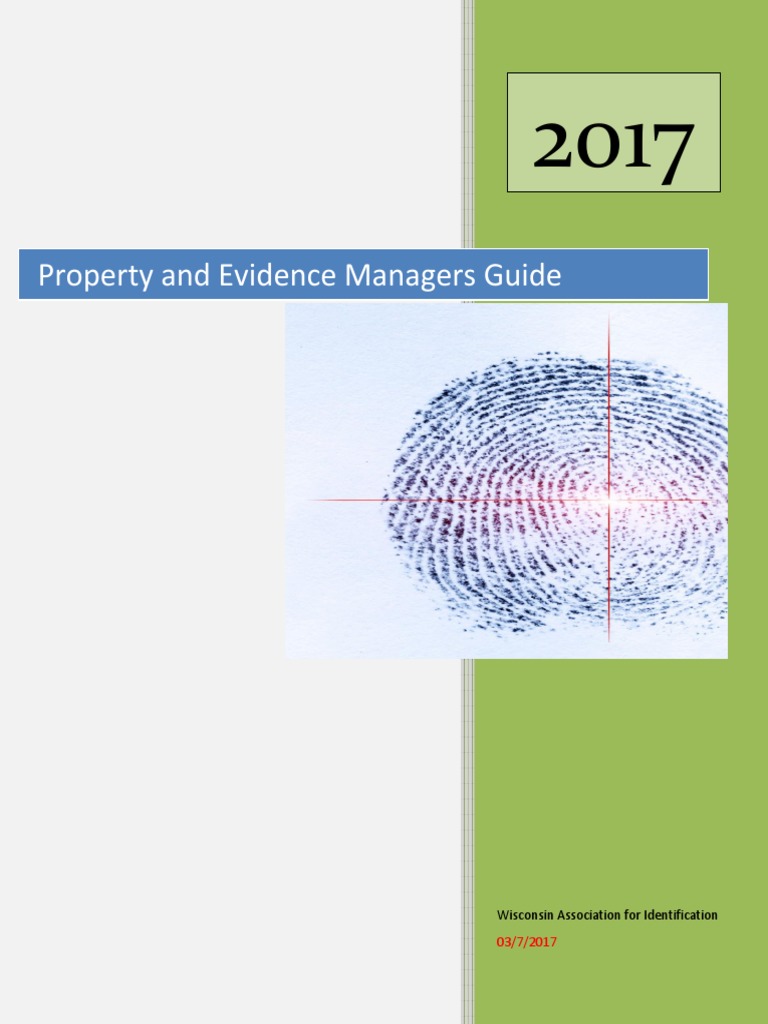 2017 Property and Evidence Managers Guide PDF Statute Of