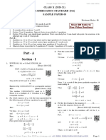 Part - A Section - I: CLASS X (2020-21) Mathematics Standard (041) Sample Paper-03