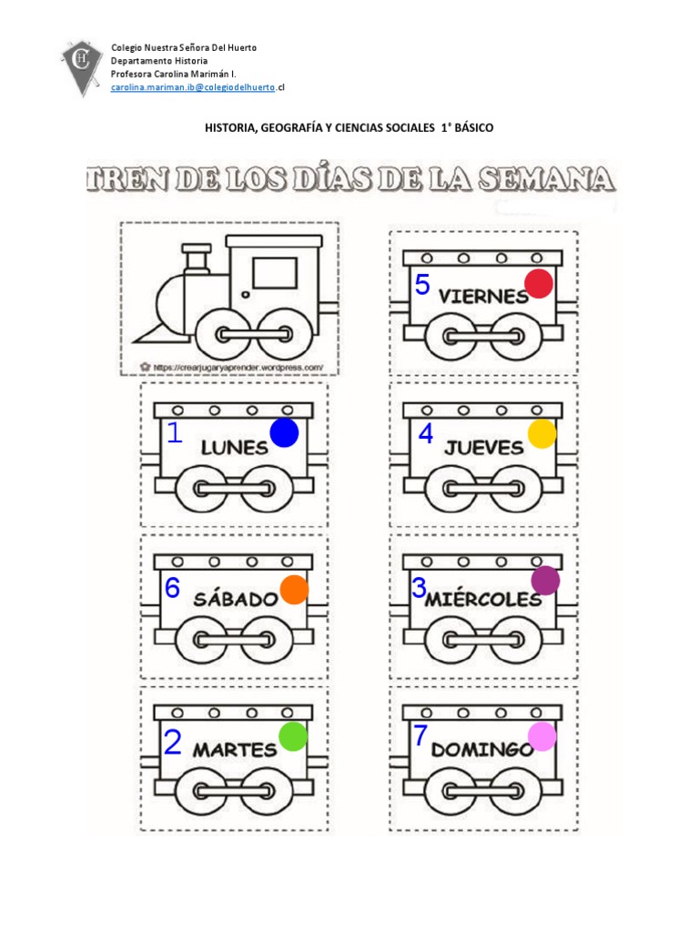 Actividades sobre los días de la semana | PDF