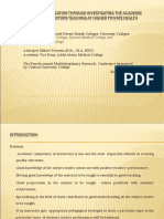 Assuring Quality Education Through Investigating The Academic Competency of Instructors Teaching at Higher Private Health Colleges