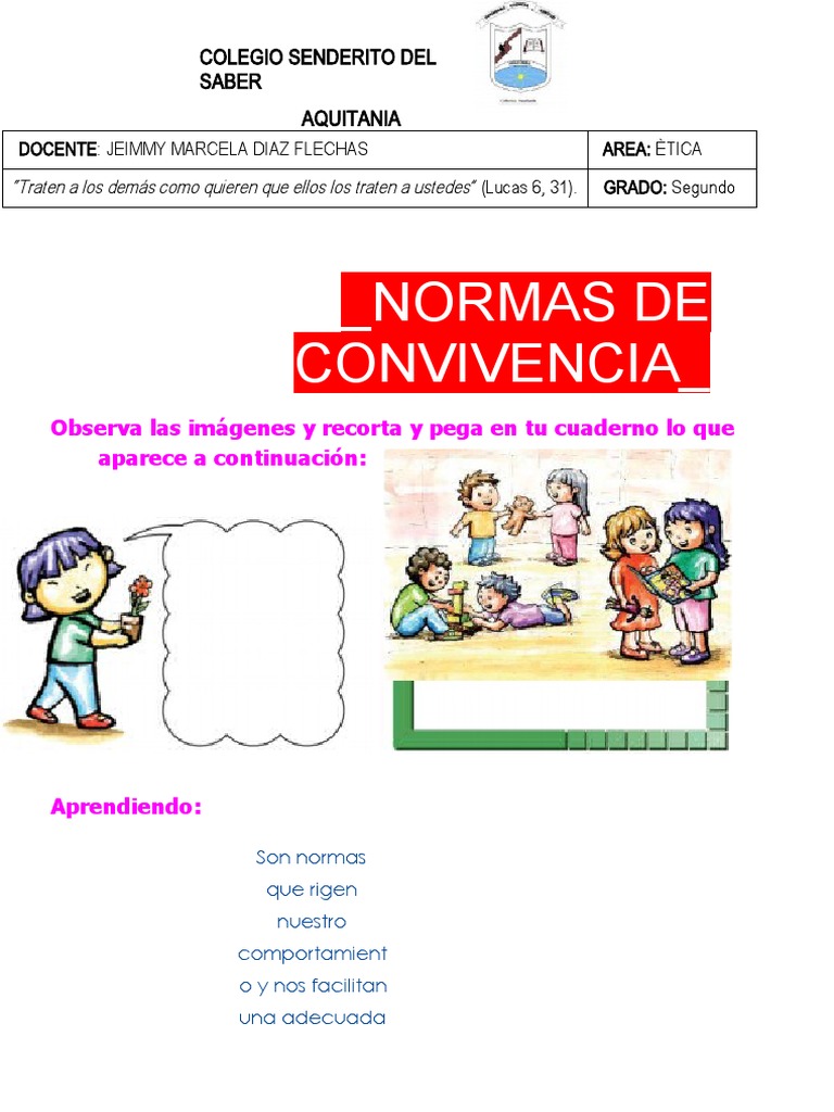 Normas de Convivencia para Niños | PDF | Relaciones personales, crianza ...