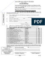 CAIE O-Level Application Form