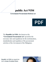 Republic Act 9184: Government Procurement Reform Act