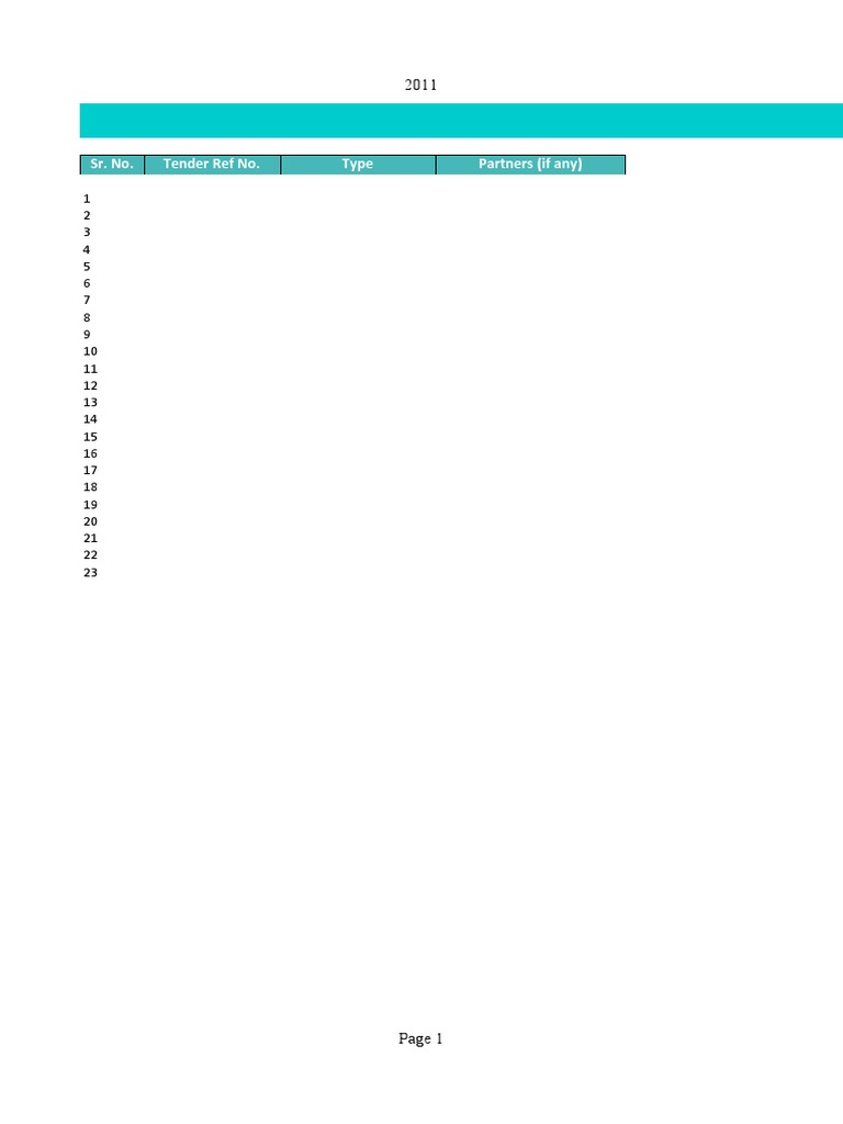 Tender Submission Tracker Template | PDF