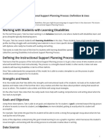 Lesson 2 - Learning Disabilities Instructional Support Planning Process - Definition & Uses