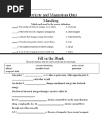 Electricity and Magnetism Quiz