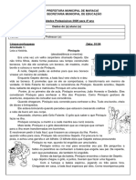 Prefeitura Municipal de Maracaí Secretaria Municipal de Educação Atividades Pedagógicas 2020 para 4º Ano Dados Do (A) Aluno (A)