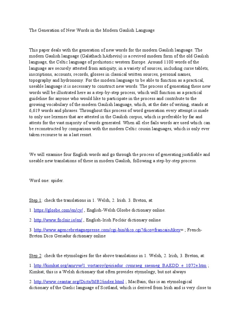 The Generation of New Words in The Moder | PDF | Linguistics | Celts