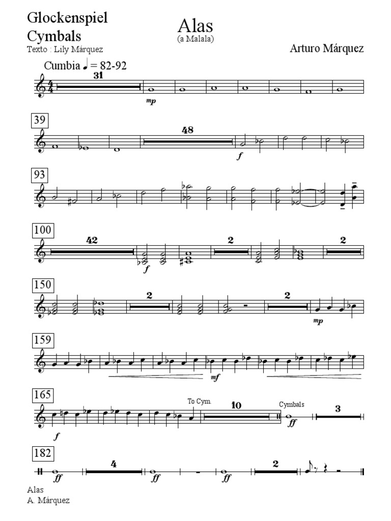 Alas Orq ABC Partes Glockenspiel, Cymbals | PDF