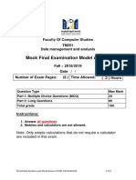 Mock Final Examination Model Answer: Faculty of Computer Studies TM351 Data Management and Analysis
