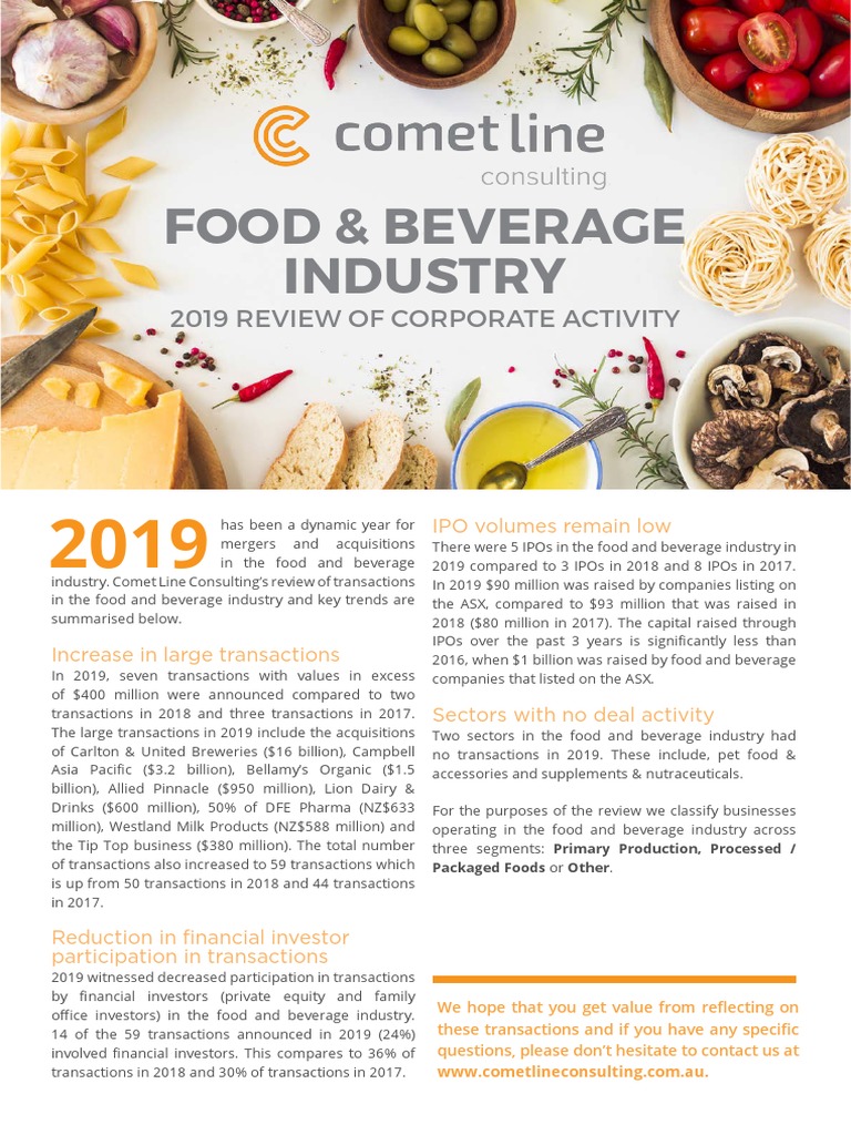 Food & Beverage Industry 2019 Review of Corporate Activity PDF