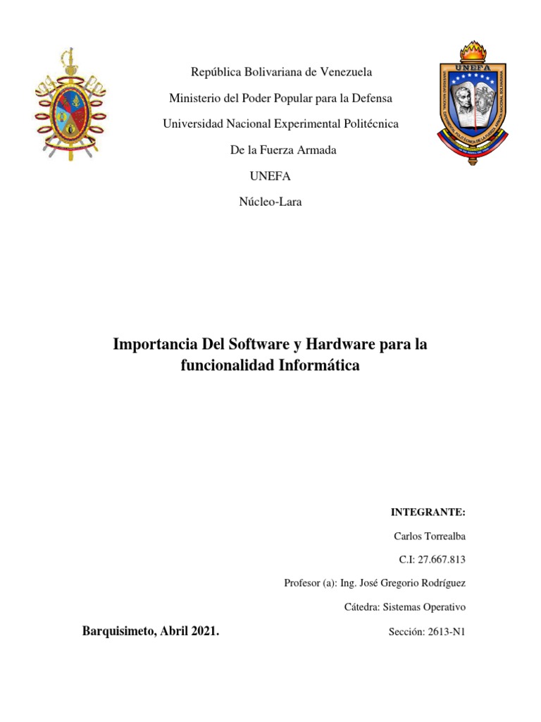 Importancia del Hardware y Software | PDF | Hardware de la computadora ...