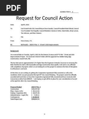 April 8 2021 East Grand Forks DeMers and 4th Construction Bid Materials