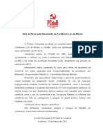 Nota Do PCdoB Sobre o Falecimento de Vanderson Luís de Morais - Revisado