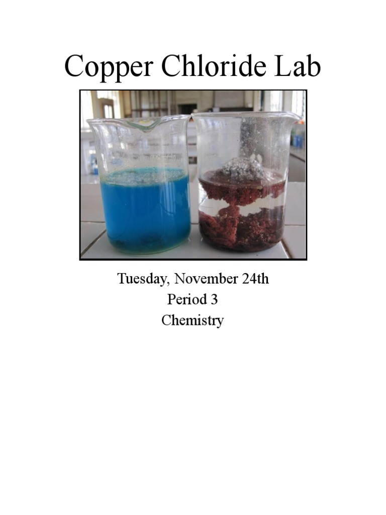 Artifact 1 Copper Chloride Lab Report PDF Ion Ionic Bonding