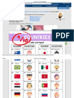 Ejercicio de Countries and Adjectives