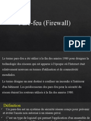 Firewall, PDF, Pare-feu (informatique)