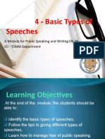 Chapter 4 - Basic Types of Speeches