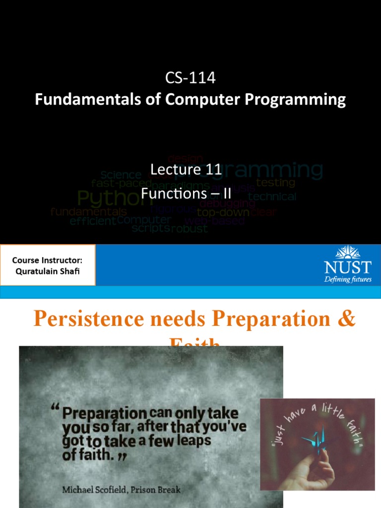 Fundamentals of Computer Programming: Functions - II | PDF | Parameter ...