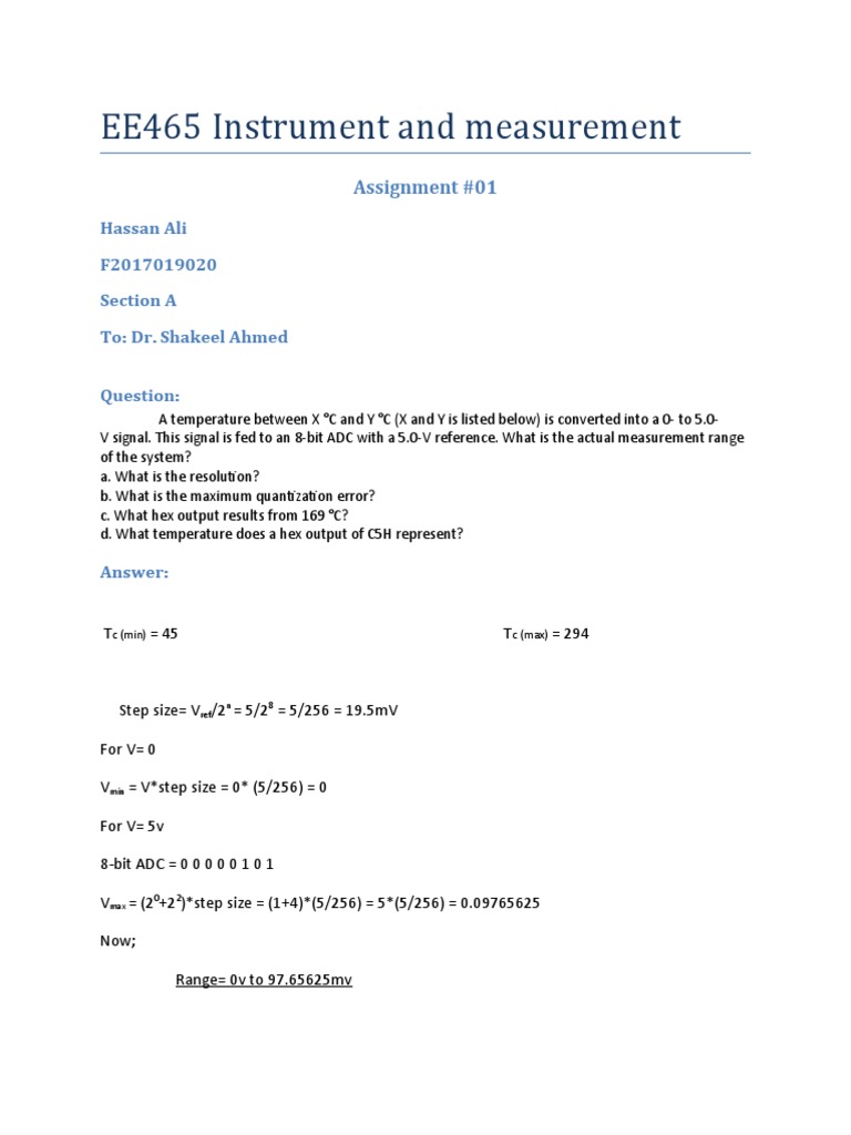 ADC Temperature Measurement Analysis | PDF