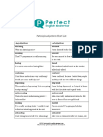 Participle Adjectives Short List