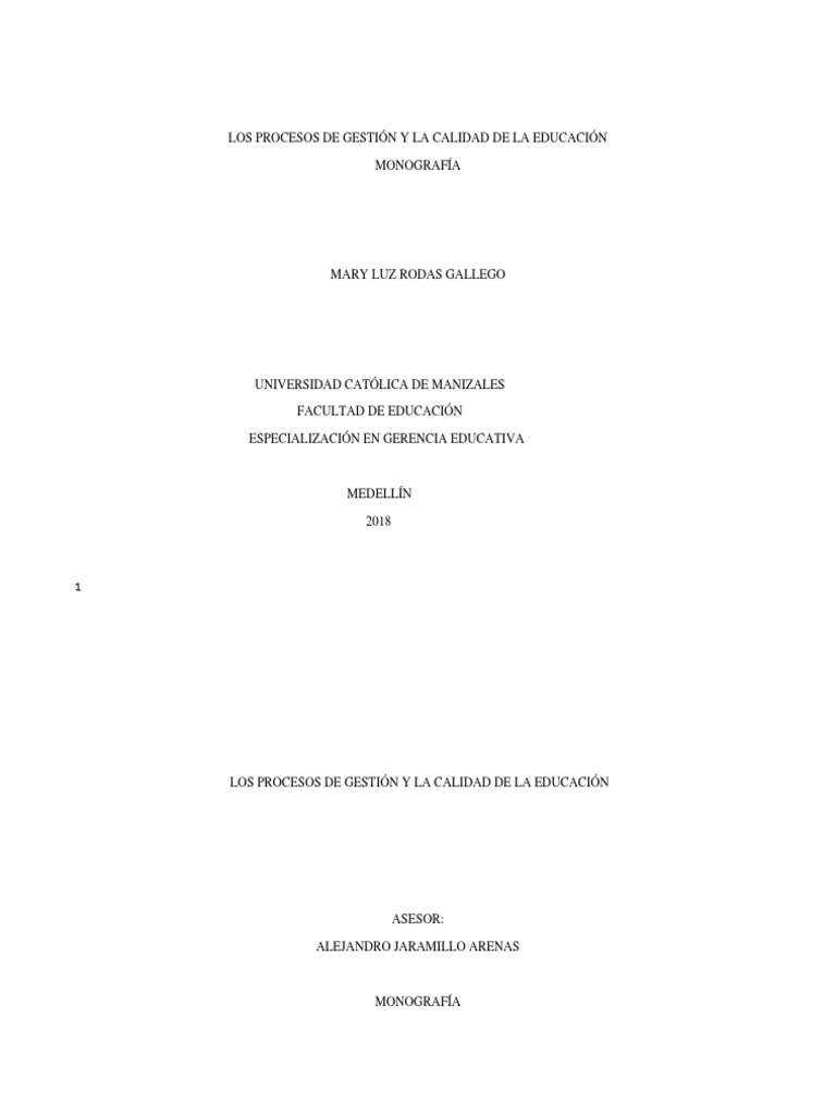 Gestión y Calidad en Educación | PDF | Liderazgo | Gestión de la calidad