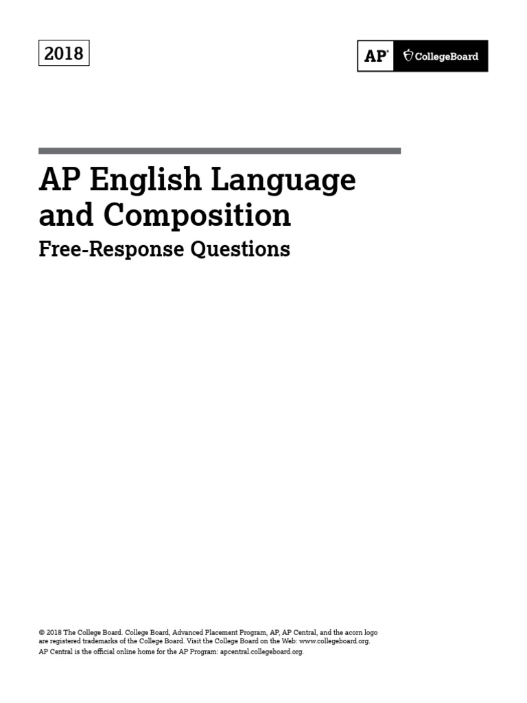 AP English Language and Composition: Free-Response Questions | PDF ...
