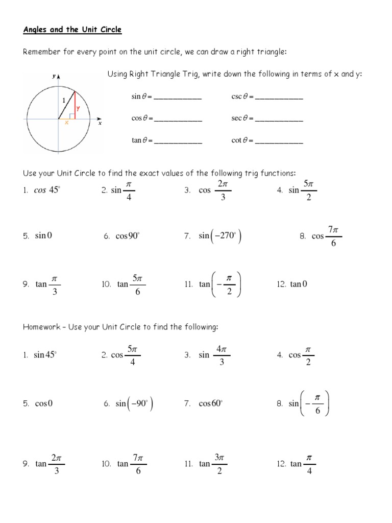 Unit Circle Trigonometric Functions | PDF | Trigonometric Functions | Sine