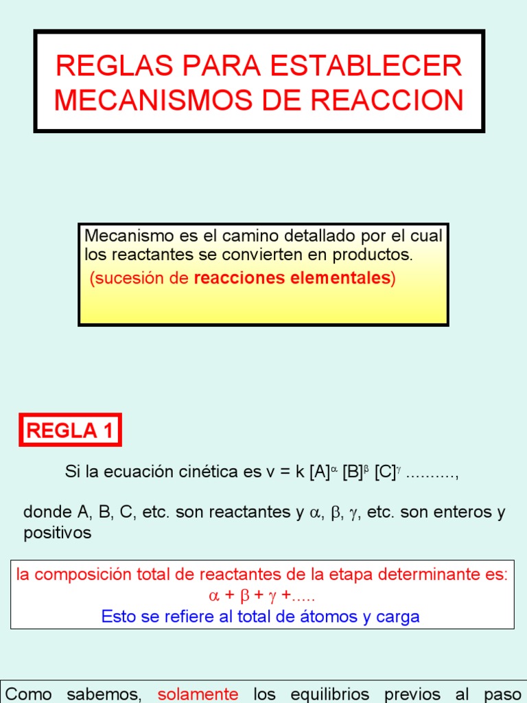 47b Reglas para Establecer Mecanismos de Reaccion1 PDF Cinética química Ingeniería de