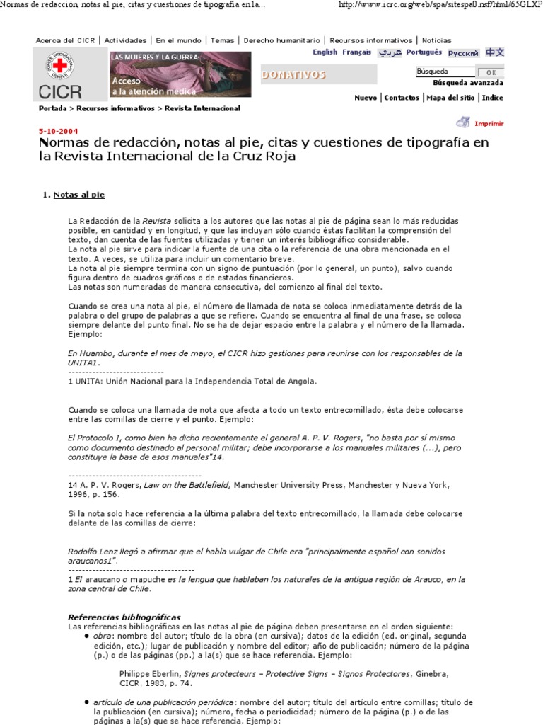 Normas de redacción, notas al pie Quotation Mark Bracket