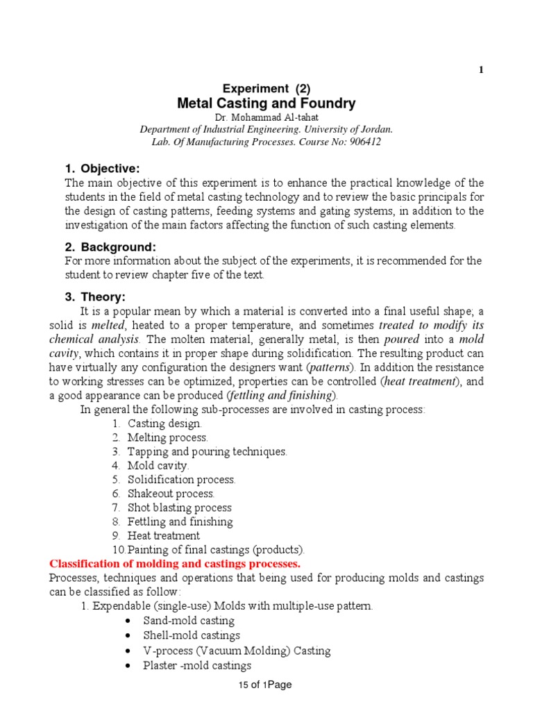 Metal Casting Technology Overview | PDF | Casting (Metalworking) | Foundry