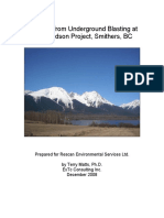Vibration From Underground Blasting at The Davidson Project, Smithers, BC