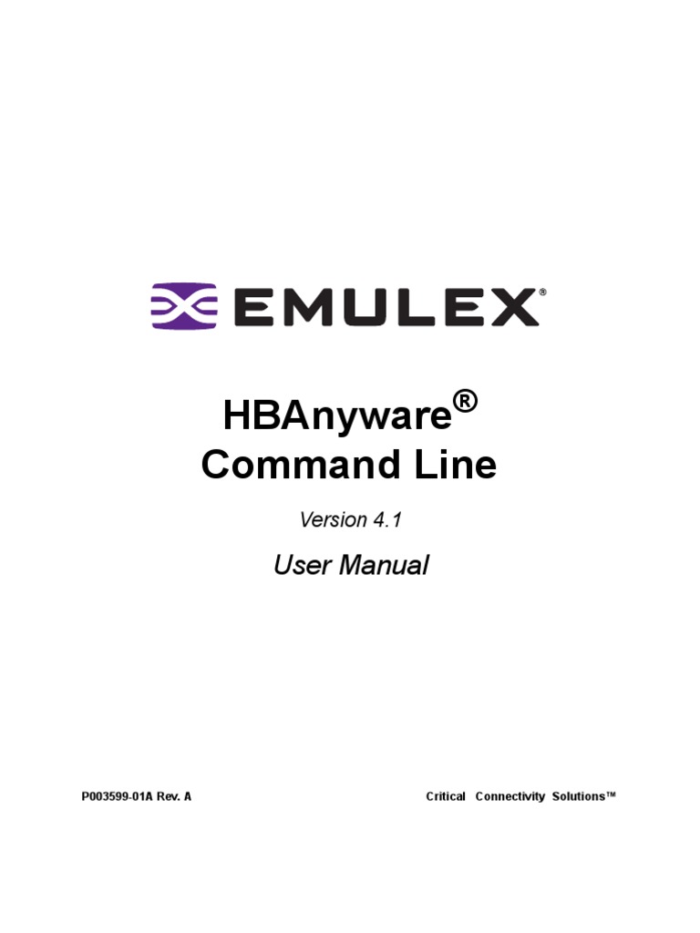 Emulex Hba Command Manual Command Line Interface V Mware Free 30
