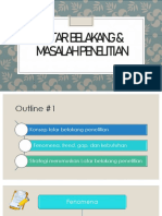 Latar Belakang & MASALAH PENELITIAN