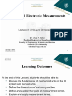 Electric and Electronic Measurements: Lecture-3: Units and Dimensions