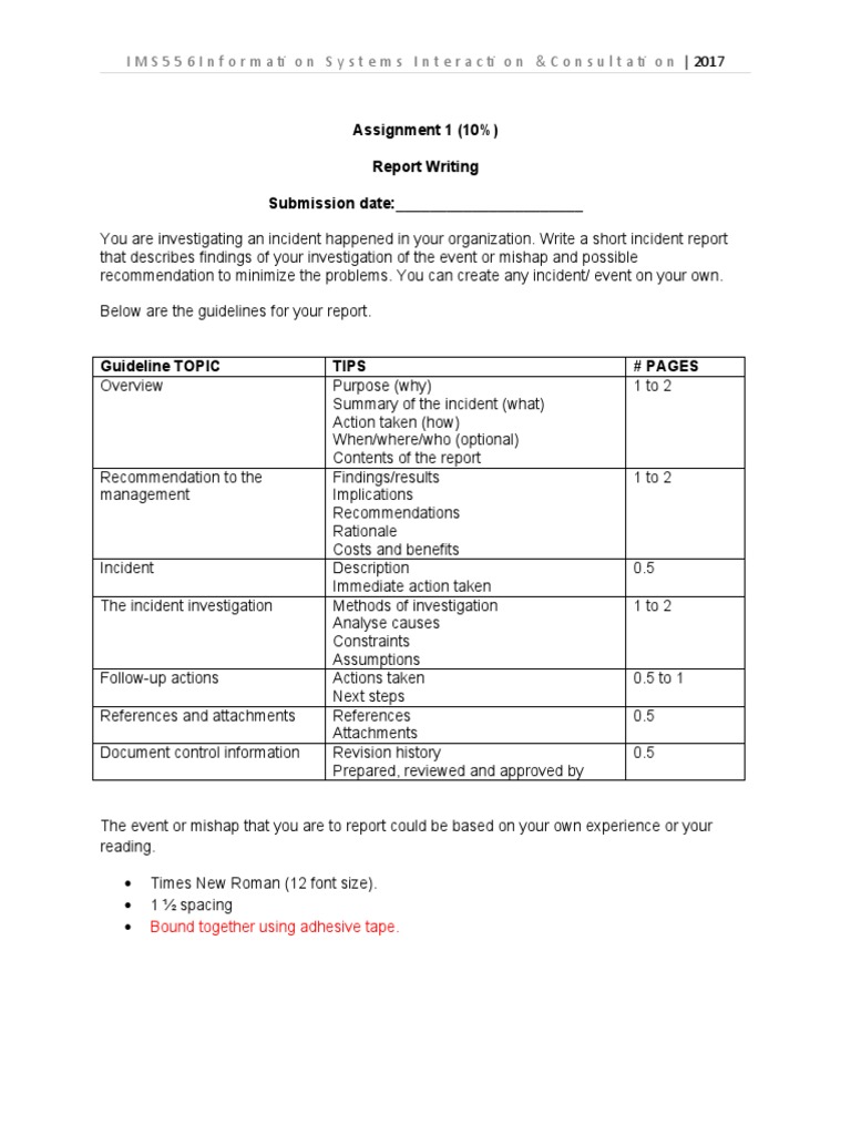 Assignment 1 (10%) Report Writing Submission Date | PDF | Computers