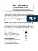 Listening Comprehension: Time - Approximately 80 Minutes