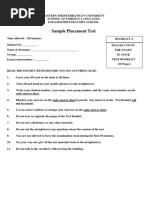 Sample Placement Test