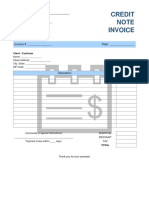 Credit Note Invoice Template